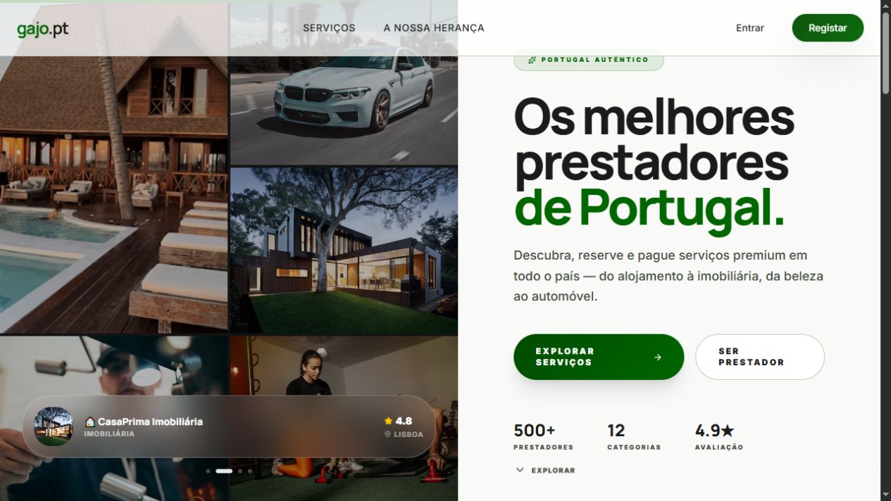 Exemplo de uma plataforma digital: Gajo.pt