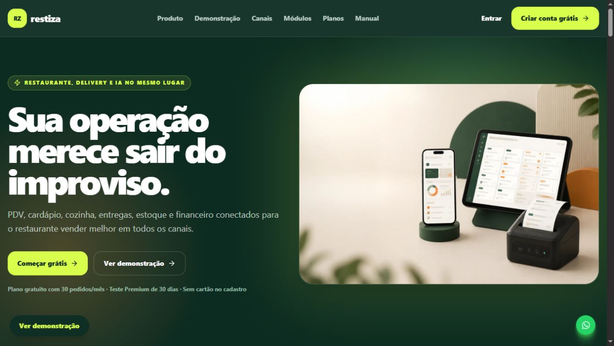 Página pública de Restiza
